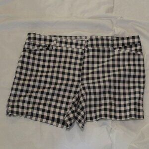 White House Black Market Black and White Gingham Shorts